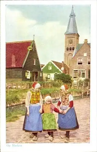 Ak Marken Nordholland, Op Marken, Kinder, Trachten