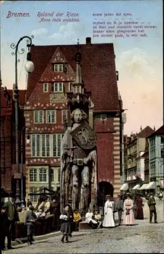 Ak Hansestadt Bremen, Roland der Riese, 1404