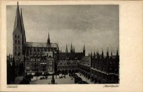 Ak Hansestadt Lübeck, Marktplatz