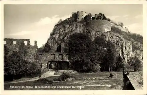 Ak Singen Hohentwiel Baden Württemberg, Hegau, Eugenbastion, Burgruine, Eingang