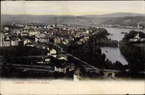 Ak Koblenz am Rhein, Blick vom Rittersturz