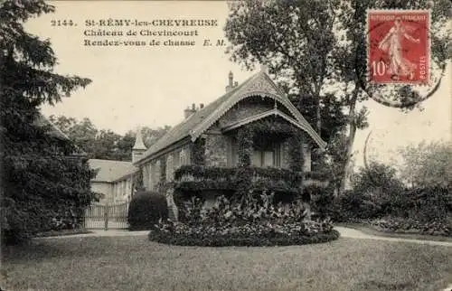 Ak Saint Rémy les Chevreuse Yvelines, Chateau de Chevincourt, rendez vous de chasse