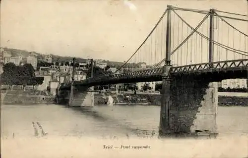 Ak Triel sur Seine Yvelines, Hängebrücke