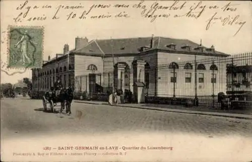 Ak Saint Germain en Laye Yvelines, Quartier du Luxembourg, Kutsche