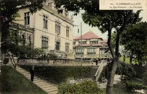 Ak Saint Germain en Laye Yvelines, Spa Francais, Terrasse, Garten