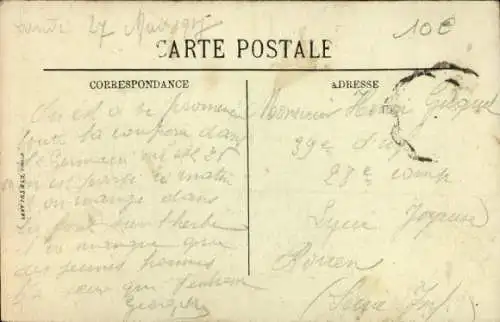Ak Saint Germain en Laye Yvelines, Quartier du Luxembourg, Cour de la Moskowa, Pferde