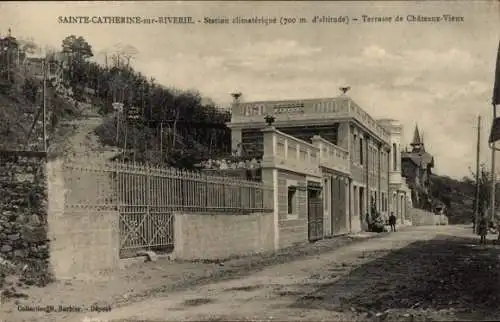 Ak Sainte Catherine sur Riviere Rhône, Station climaterique, Terrasse de Chateaux-Vieux