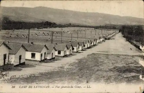 Ak Sathonay Camp Rhône, Vue generale du Camp