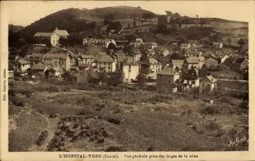 Ak Ydes Cantal, L'Hopital, Vue generale prise des forges de la mine