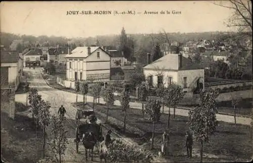 Ak Jouy sur Morin Seine et Marne, Avenue de la Gare