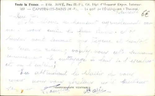 Ak Capvern Hautes Pyrénées, La Golf de l'Etablissement Thermal
