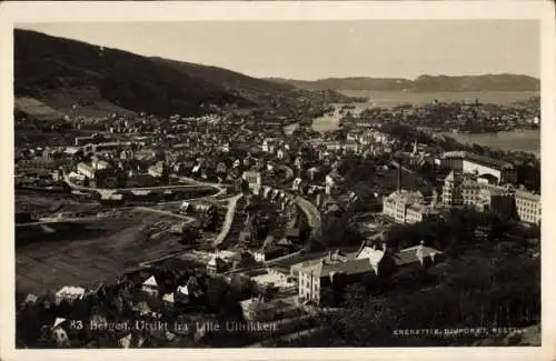 Ak Bergen Norwegen, Panorama fra Lille Ullrikken