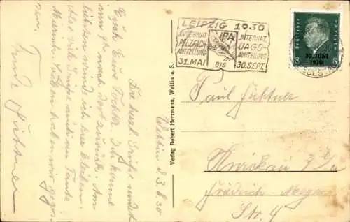 Ak Wettin an der Saale, Teilansicht