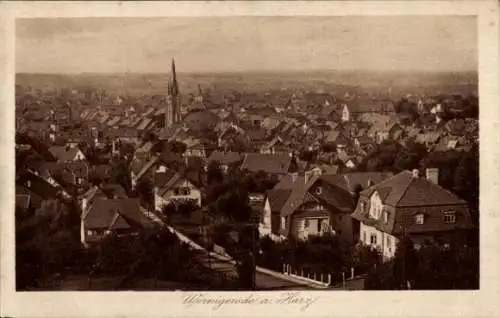 Ak Wernigerode im Harz, Totalansicht, Kirchturm