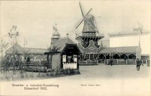 Ak Düsseldorf am Rhein, Gewerbe und Industrieausstellung 1902, Erven Lukas Bols, Windmühle