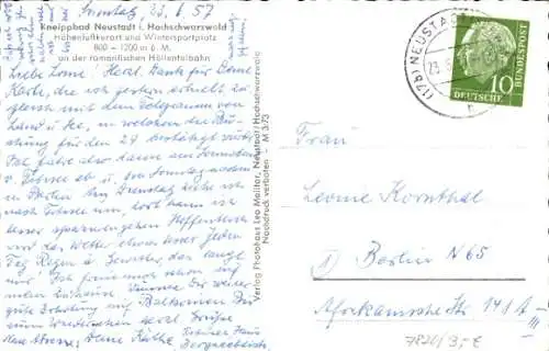 Ak Neustadt im Schwarzwald, Gesamtansicht