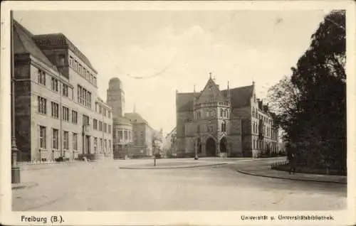 Ak Freiburg im Breisgau, Universität und Universitätsbibliothek