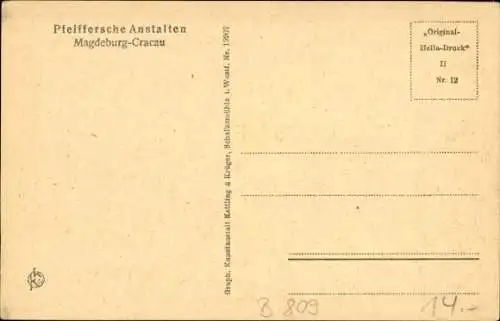 Ak Cracau Magdeburg, Pfeiffersche Anstalten, Hohenzollernstift
