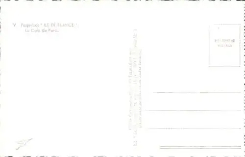 Ak Passagierschiff Ile de France, CGT, Café de Paris