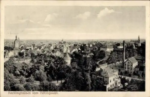 Ak Recklinghausen im Ruhrgebiet, Panorama, vom Herzogswall