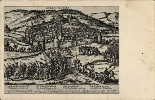 Künstler Ak Recklinghausen im Ruhrgebiet, Gesamtansicht 1584