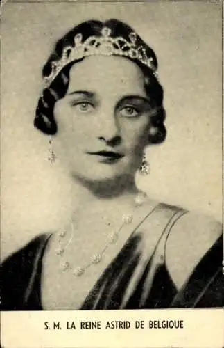 Ak Astrid von Schweden, Königin von Belgien