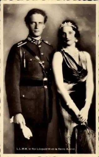 Ak König Leopold III. von Belgien, Königin Astrid, Portrait