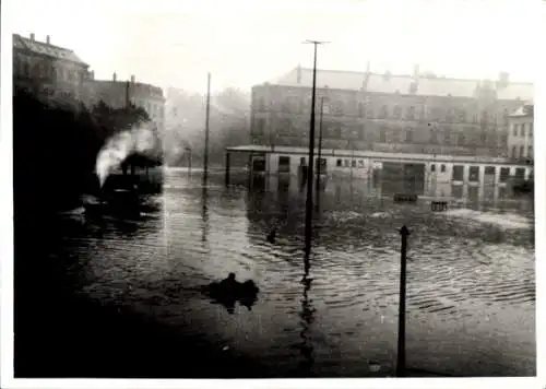 Foto Ak Zwickau in Sachsen, Neumarkt, Hochwasser 1954