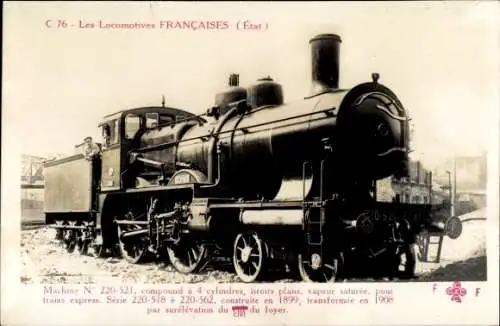 Ak Französische Eisenbahn, Les Locomotives Francaises, Machine No 220-521