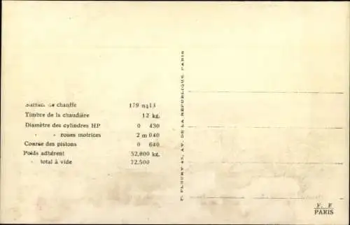 Ak Französische Eisenbahn, Etat, Tender 280, Dampflok