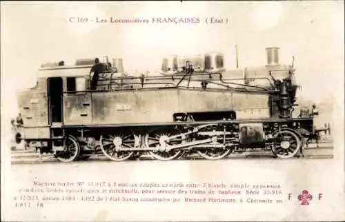 Ak Französische Eisenbahn, Etat, Dampflok No. 32.917, Tender