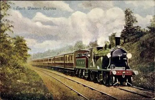 Ak Britische Eisenbahn, Dampflok Nr. 287, South Western Express