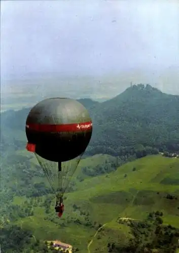 Foto Ak Ballon Stuttgart im Flug, Stempel Pestalozzi Kinder- und Jugenddorf Wahlwies