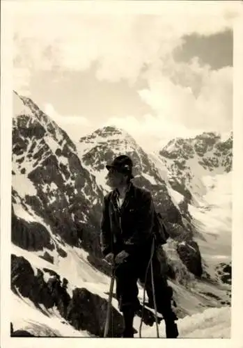 Foto Ak Bergsteiger beim Aufstieg auf die Königsspitze, Ortlergruppe, Albert, Juli 1955