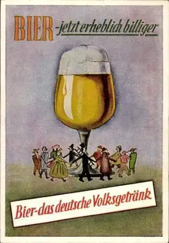 Künstler Ak Bier, jetzt erheblich billiger, das deutsche Volksgetränk, Schornsteinfeger