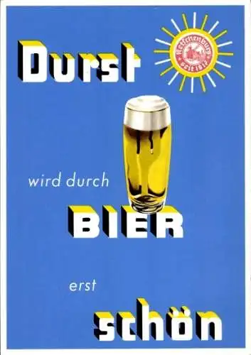 Ak Ketschenburger Pilsner, Bierglas, Durst wird durch Bier erst schön