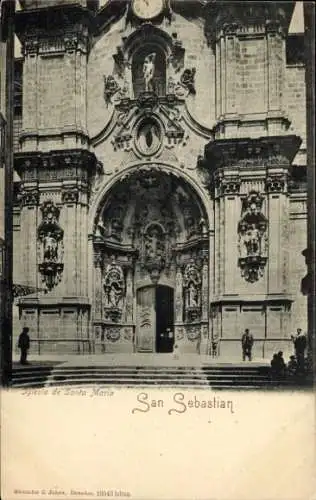 Ak Donostia San Sebastián Baskenland, Kirche Santa Maria