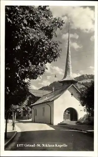 Ak Gstaad Saanen Kanton Bern, St. Niklaus Kapelle