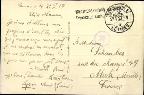 Ak Lausanne, Kanton Waadt, Kathedrale, Apostelhalle, vom Kirchenschiff aus gesehen