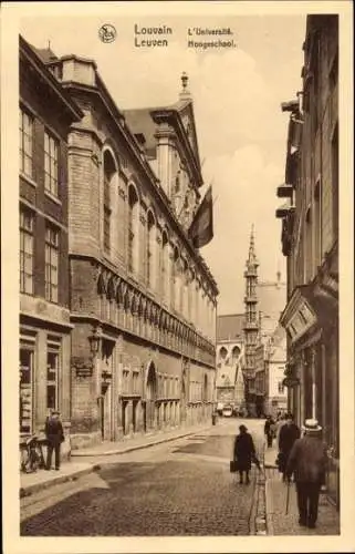 Ak Louvain Leuven Flämisch-Brabant, Blick auf die Universität, Straßenpartie