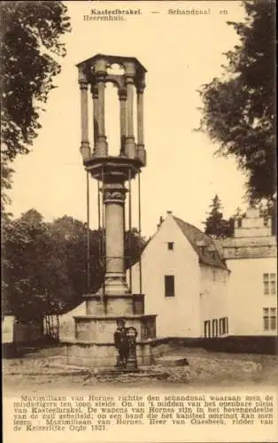 Ak Braine le Chateau Wallonisch Brabant, Schandpaal, Heerenhuis