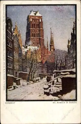 Künstler Ak Bendrat, Gdańsk Danzig, St. Marienkirche