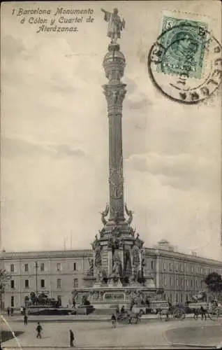 AK Barcelona Katalonien Spanien, Kolumbus-Denkmal