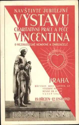 Ak Praha Prag, Navstivte Jubilejni Vystavu Charitativni Prace a Pece Vincentina 1939