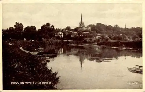 Ak Ross on Wye, Herefordshire, England, Blick vom Fluss