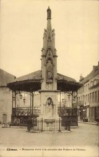 Ak Chimay Wallonien Hennegau, Denkmal zur Erinnerung an die Fürsten von Chimay