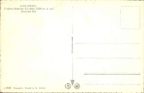 Ak Locarno Kanton Tessin Schweiz, Funivia Orselina Cardada