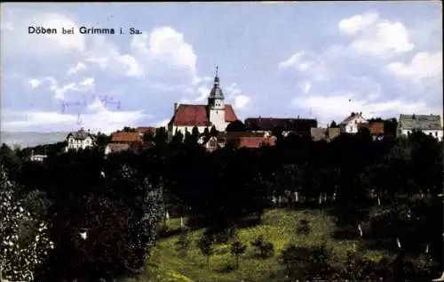 Ak Döben Grimma in Sachsen, Panorama vom Ort