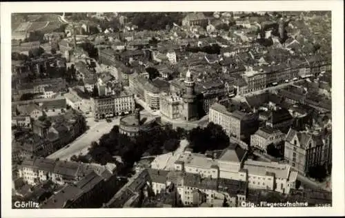 Ak Görlitz in der Lausitz, Fliegeraufnahme, Stadtpanorama