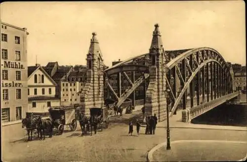 Ak Görlitz in der Lausitz, Neue Neissebrücke in der Altstadt